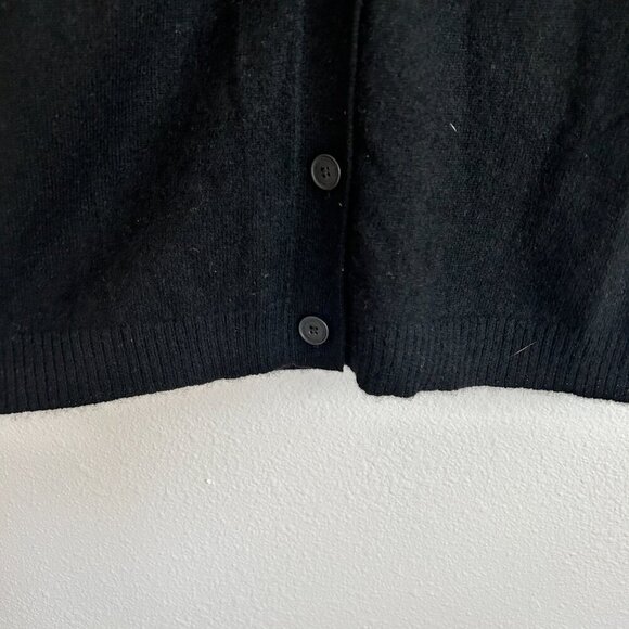 NWOT Isaac Mizrahi Live! Sweater 100% Cashmere Black Button Cardigan - Picture 3 of 8